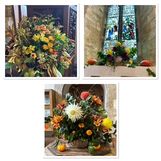 Harvest flower and produce displays